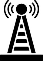 radio torre glifo icono vector