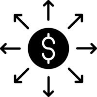 Dollar Network Glyph Icon vector