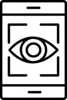 Eye Recognition Line Filled Icon vector