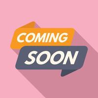 Coming soon brand new icon flat . Holding information vector
