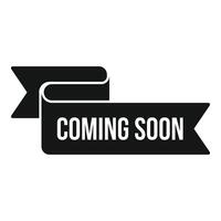 Coming soon ribbon icon simple . New add advert vector