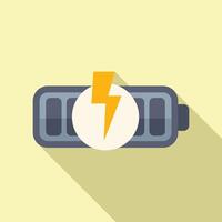 Fast recharging battery icon flat . Mobile energy vector