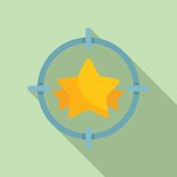 Target of star speaker icon flat . Motivational leader vector