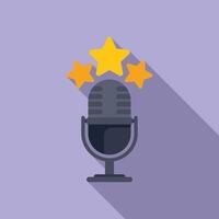 Best star rating microphone icon flat . Speech tool vector