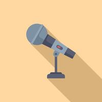 Desktop microphone icon flat . Speech tool vector