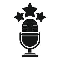 Best star rating microphone icon simple . Speech tool vector