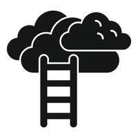 Ladder to cloud icon simple . Success goal vector