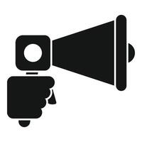 Handle megaphone icon simple . Motivational speech vector