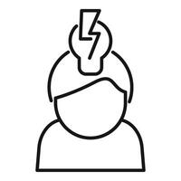 Speaker new idea icon outline . Success leader person vector