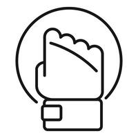 Leader fist rise up icon outline . Leadership success vector