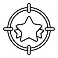 Target of star speaker icon outline . Motivational leader vector