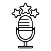 Best star rating microphone icon outline . Speech tool vector