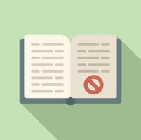 Book disclaimer page icon flat . Work document vector