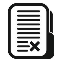 File folder disclaimer icon simple . Paper work vector