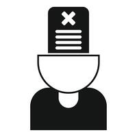 Person mind disclaimer icon simple . Paper document vector