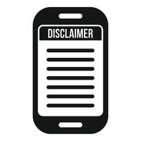 Online device terms icon simple . Disclaimer term vector