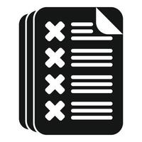 Paper rejected disclaimer points icon simple . Paper document vector