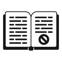 Book disclaimer page icon simple . Work document vector