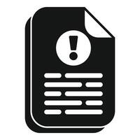 Contract disclaimer icon simple . Paper document vector