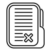 File folder disclaimer icon outline . Paper work vector