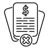 Disclaimer finance paper icon outline . File review vector