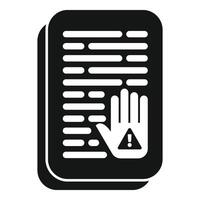 Civil paper disclaimer icon simple . Legal mark vector