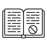 Book disclaimer page icon outline . Work document vector