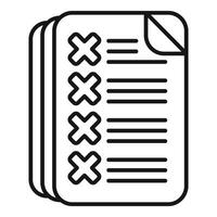 Paper rejected disclaimer points icon outline . Paper document vector