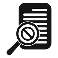 Search error in disclaimer icon simple . Term notice vector