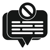 Rejected online message icon simple . Inform review vector