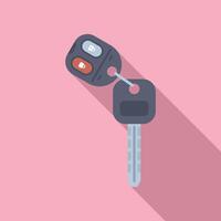 Car alarm system key icon flat . Security access vector