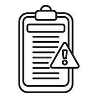 Clipboard disclaimer icon outline . Information check vector