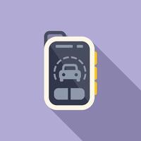 Car alarm system icon flat . Smart security vector