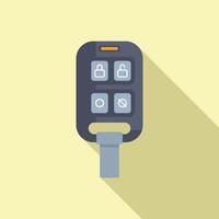 Smart vehicle key icon flat . Alarm access vector