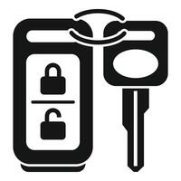 Smart key access icon simple . Chip emblem vector