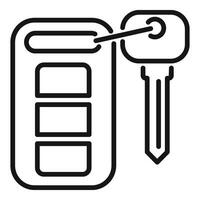 Alert smart key icon outline . Control vehicle access vector