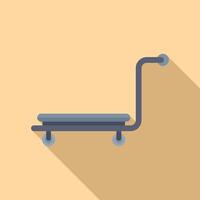 Tour delivery trolley icon flat . Help carrying vector