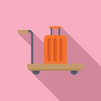 Move help trolley icon flat . Object metal tag vector