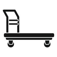 Voyage luggage trolley icon simple . Move help vector