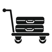 Object moving trolley icon simple . Security airport vector