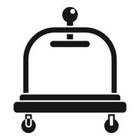 Help package trolley icon simple . Solid delivery vector