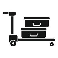 Move luggage trolley icon simple . Move weight vector