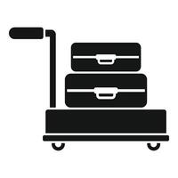 Support move trolley icon simple . Tour trip package vector