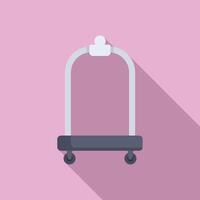 Small handle trolley icon flat . Support move vector