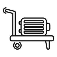 Service luggage trolley icon outline . Tour design vector