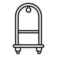 Support luggage trolley icon outline . Move delivery vector