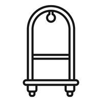 Support luggage trolley icon outline . Move delivery vector