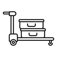 Move luggage trolley icon outline . Move weight vector