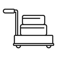 Support move trolley icon outline . Tour trip package vector