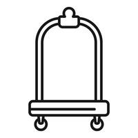 Small handle trolley icon outline . Support move vector